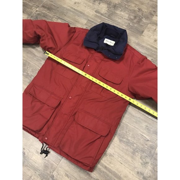 Vintage Eddie Bauer Jacket Men Size Medium Red Goose Down Ridge Line‎ Parka/Coat - Picture 8 of 11